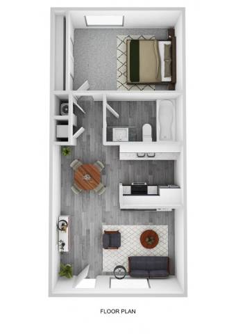 One Bedroom Floorplan