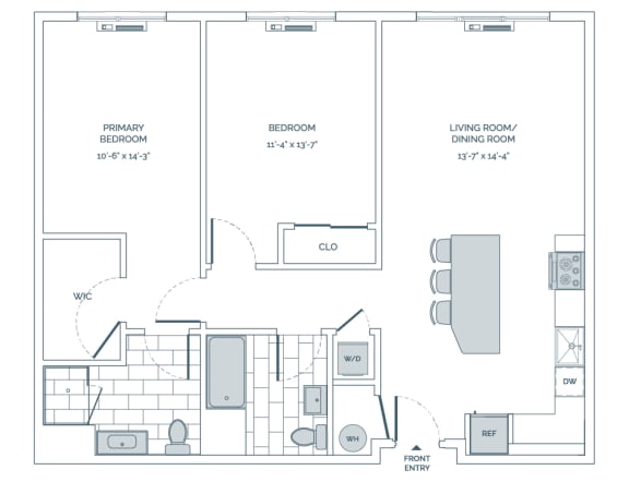 a floor plan of a bedroom floor plan with a bathroom and a living room