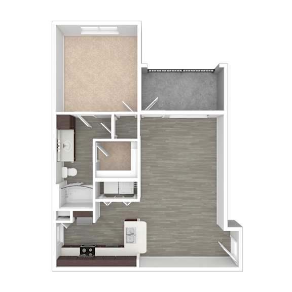 1 Bedroom 1 Bath Floor Plan at 901 Rendon, Burleson, TX