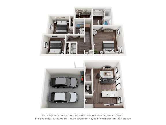 C3 TH Combined Floor Plan at Arden at Corinth, Texas, 76210