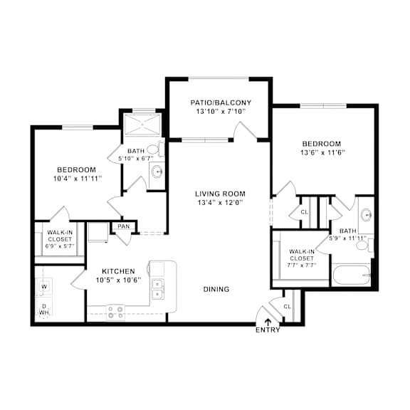 A8 Floor Plan at 901 Rendon, Burleson