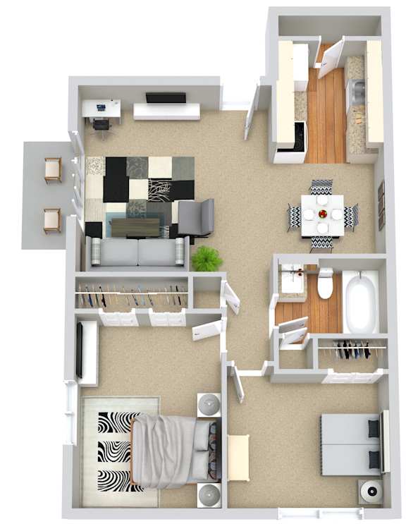 a floor plan of a home with a bedroom and living room