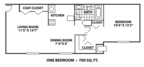 a floor plan of a small house with a living room and a dinning room