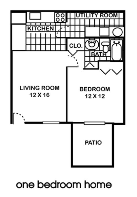a floor plan of a small house with a bedroom and a living room