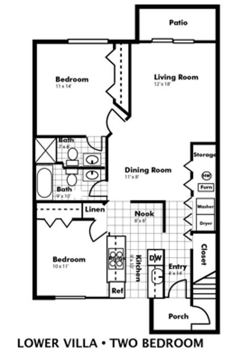 the plan of the lower villa floor plan