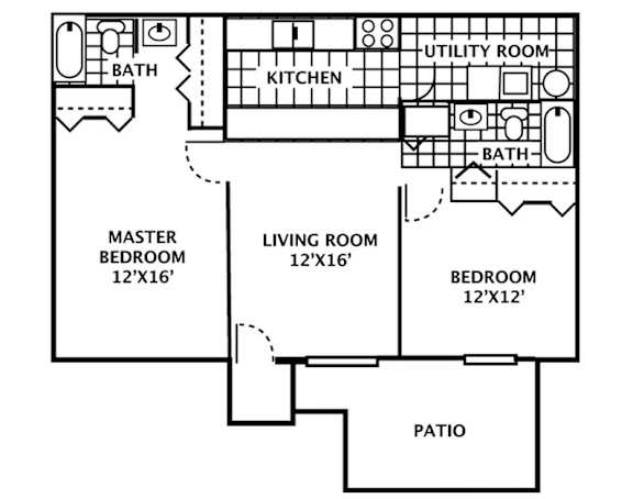 A black and white image of a house floor plan.