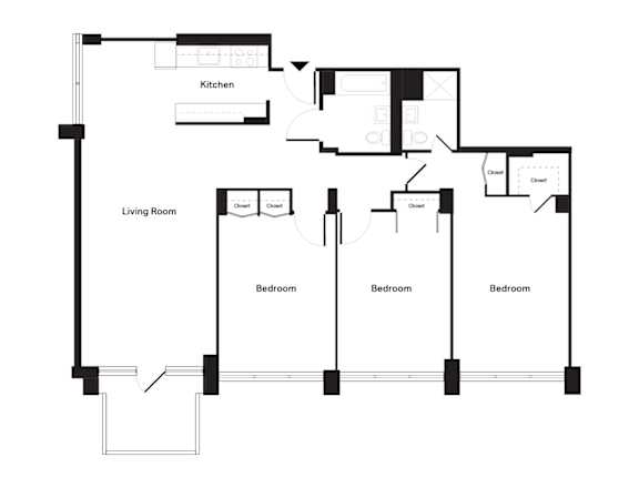 3-bedrooms and 2-bathrooms
