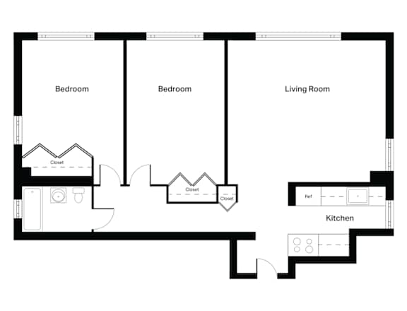 B2BFT - 2-bedroom and 1-bathroom