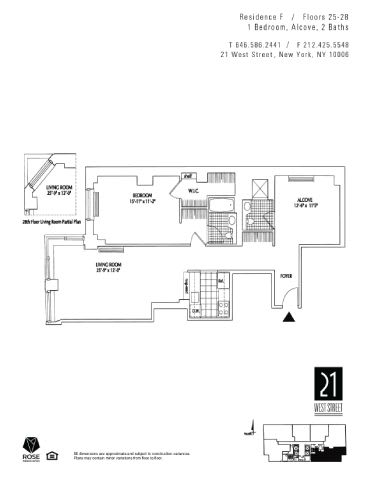 1B2B Floor Plan 1 1B2B Floor Plan 1 at 21 West, New York