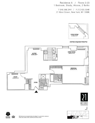 1B2B Floor Plan 2 1B2B Floor Plan 2 at 21 West, New York New York