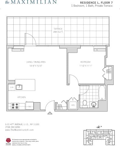 1 bed 1 bath B 1 bed 1 bath B at The Maximilian Apartments, New York