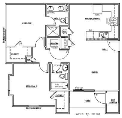 A black and white architectural floor plan for a small house.