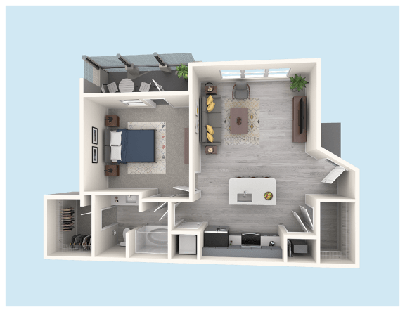 a floor plan of a 1 bedroom apartment
