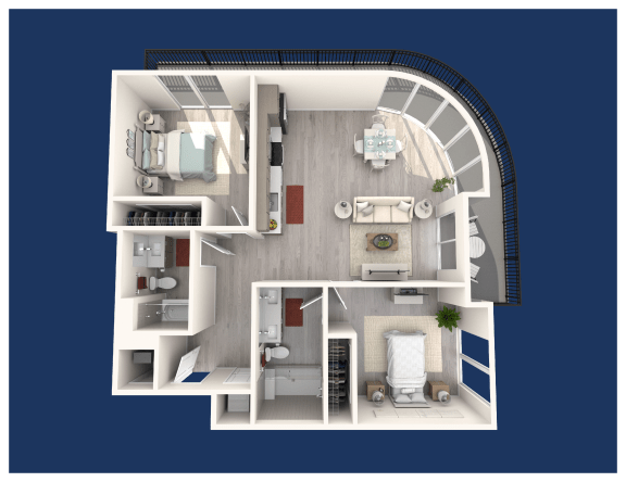 a floor plan of a 2100 sq ft apartment