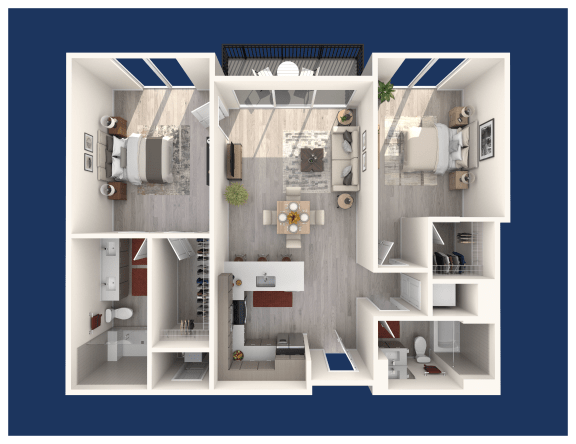 a 3 bedroom floor plan with a bathroom and a living room
