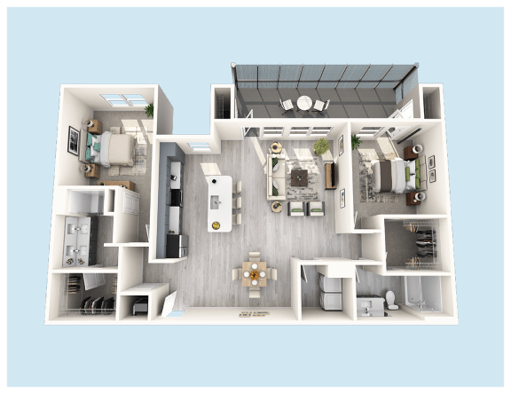 a floor plan of a 1 bedroom apartment