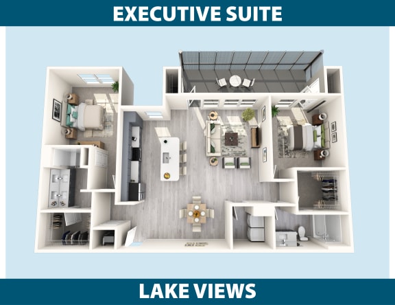 a floor plan of the lake views apartments
