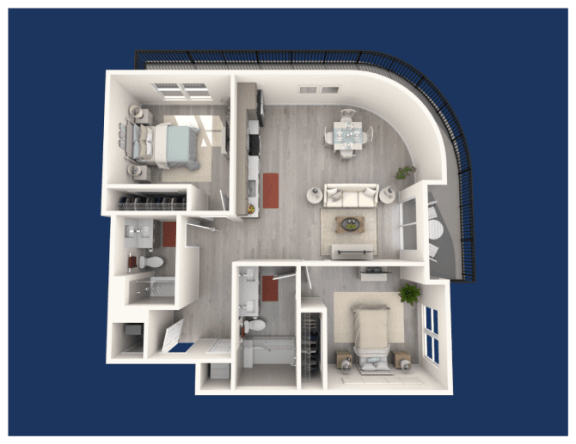 a floor plan of a 1 bedroom apartment