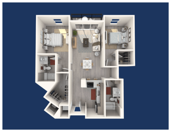a floor plan of a 3 bedroom apartment