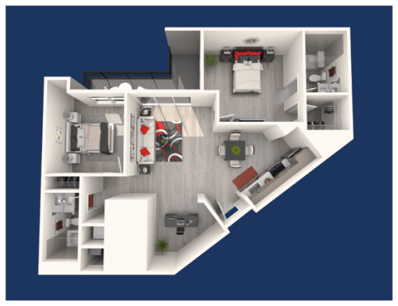 bedroom floor plan an in 3d