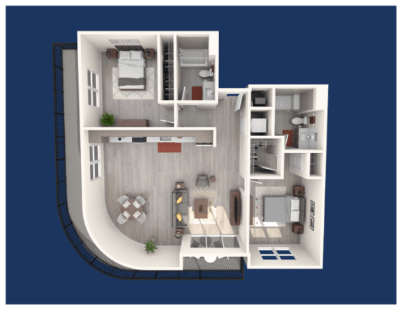 a floor plan of a 1 bedroom apartment