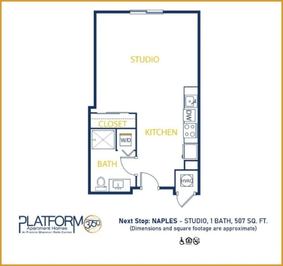 a floor plan of a studio apartment