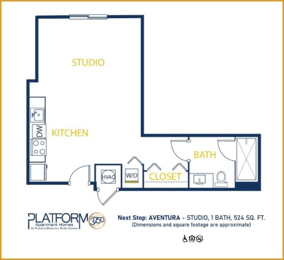a floor plan of a studio apartment