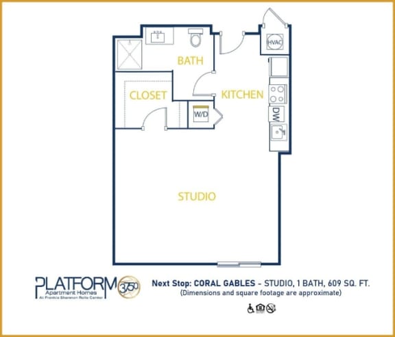 a floor plan of a studio apartment
