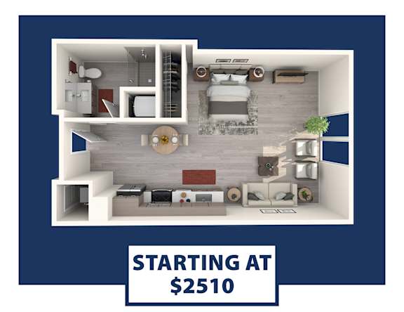 A 3D floor plan of a house with the text "STARTING AT $2510" displayed.