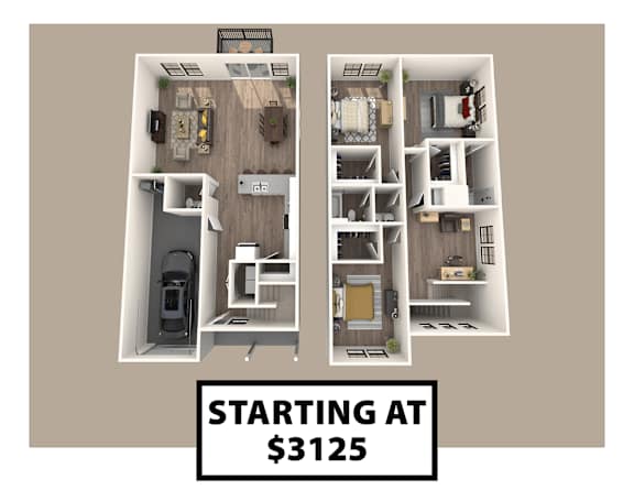 A graphic shows a floor plan of an apartment with a kitchen, living room, and bedrooms.