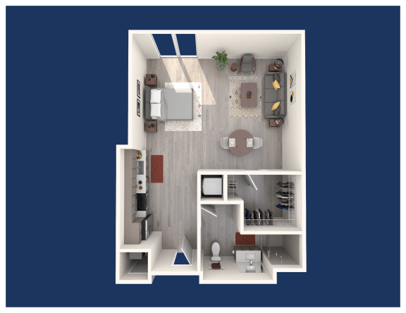 a 1 bedroom floor plan of a 2100 sq ft apartment