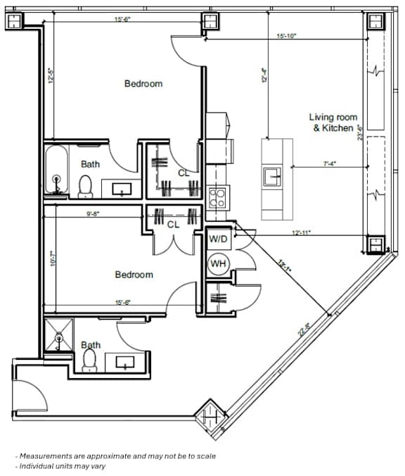 2A v01 at 7 West 7th Apartments, Cincinnati, OH 45202