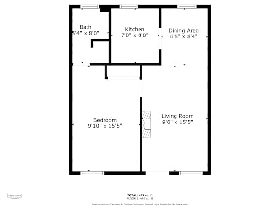 a floor plan of a house with a bedroom and a living room