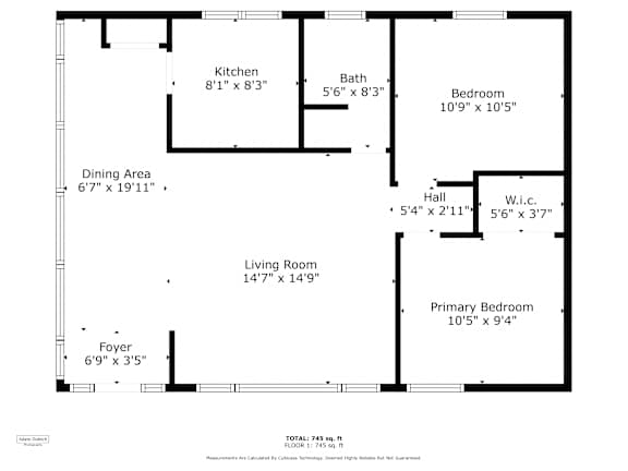 a floor plan of a house with a bedroom and a living room