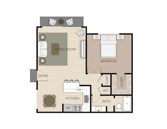 Aspen Floorplan at the Aspens Fairhaven, Santa Ana, California.