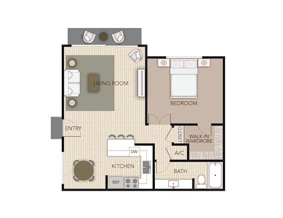 Aspen Floorplan at the Aspens South Coast, South Coast Metro, California.