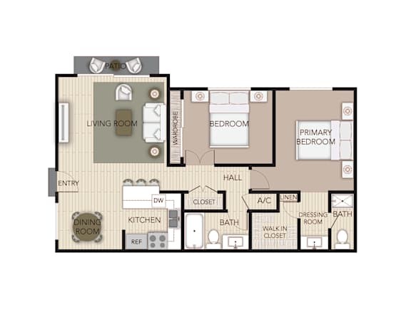 Dogwood Floorplan at the Aspens South Coast, South Coast Metro, California.