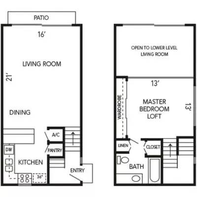 the floor plans for a bedroom house with a bathroom and a living room