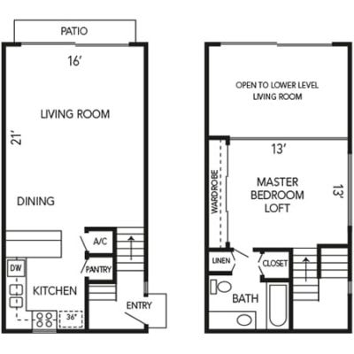 the floor plans for two bedroom apartments