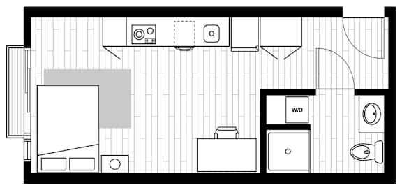 a floor plan of a living room with a kitchen and a dining room