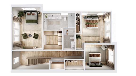 A series of images showing different rooms of a house.