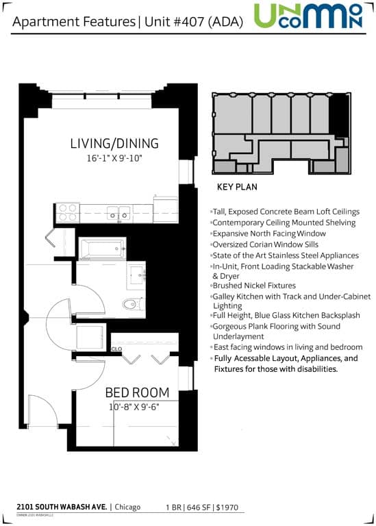 a floor plan for a small apartment with a bedroom and a bathroom