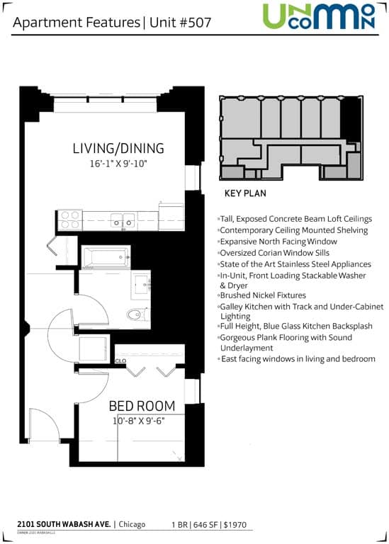 a floor plan for a small apartment with a bedroom and a bathroom