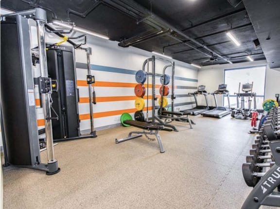 the gym at the apartments for rent