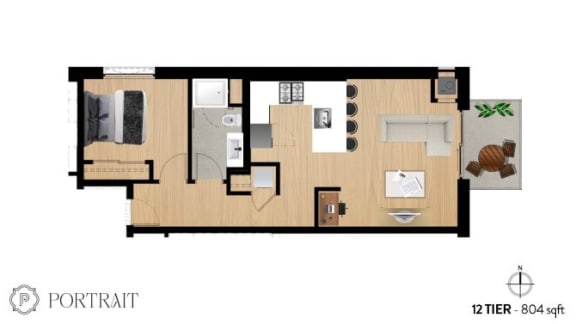 a floor plan of a house with a bedroom and a living room