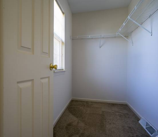 Primary bedroom walk-in closet with window