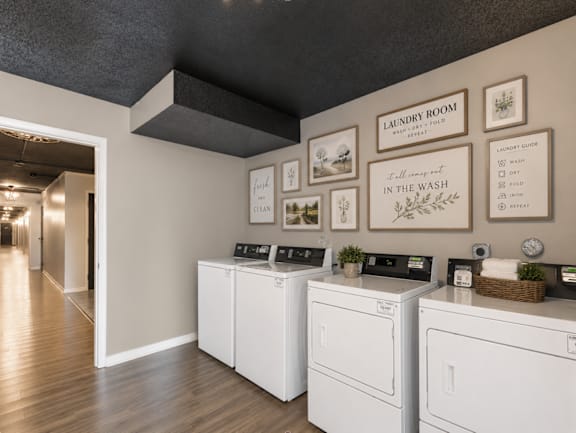 A laundry room with a wash and dry machine.