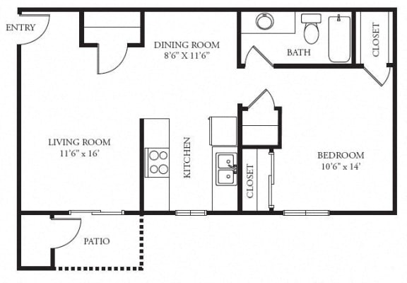 a floor plan of a house with a bedroom and a living room