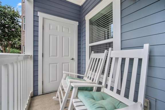 Patio with bench at Cypress River, Ladson, South Carolina