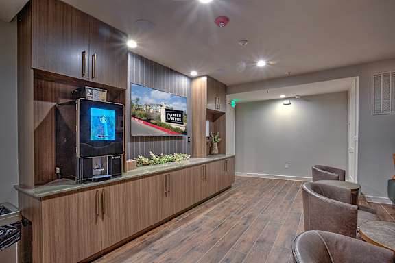 Room with wooden floor at Edge and Stone, San Antonio, TX, 78260